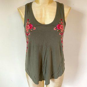 American Eagle olive floral tank